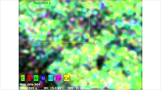 Mappingによる元素分布状態